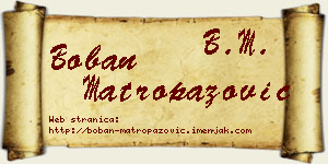Boban Matropazović vizit kartica